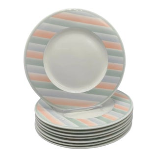 1980s Villeroy & Boch Andante Bone China Dinner Plates-Set of 8 For Sale