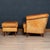 Set of 20th Century Dutch Sheepskin Leather Tub Chair & Footstool For Sale - Image 3 of 13