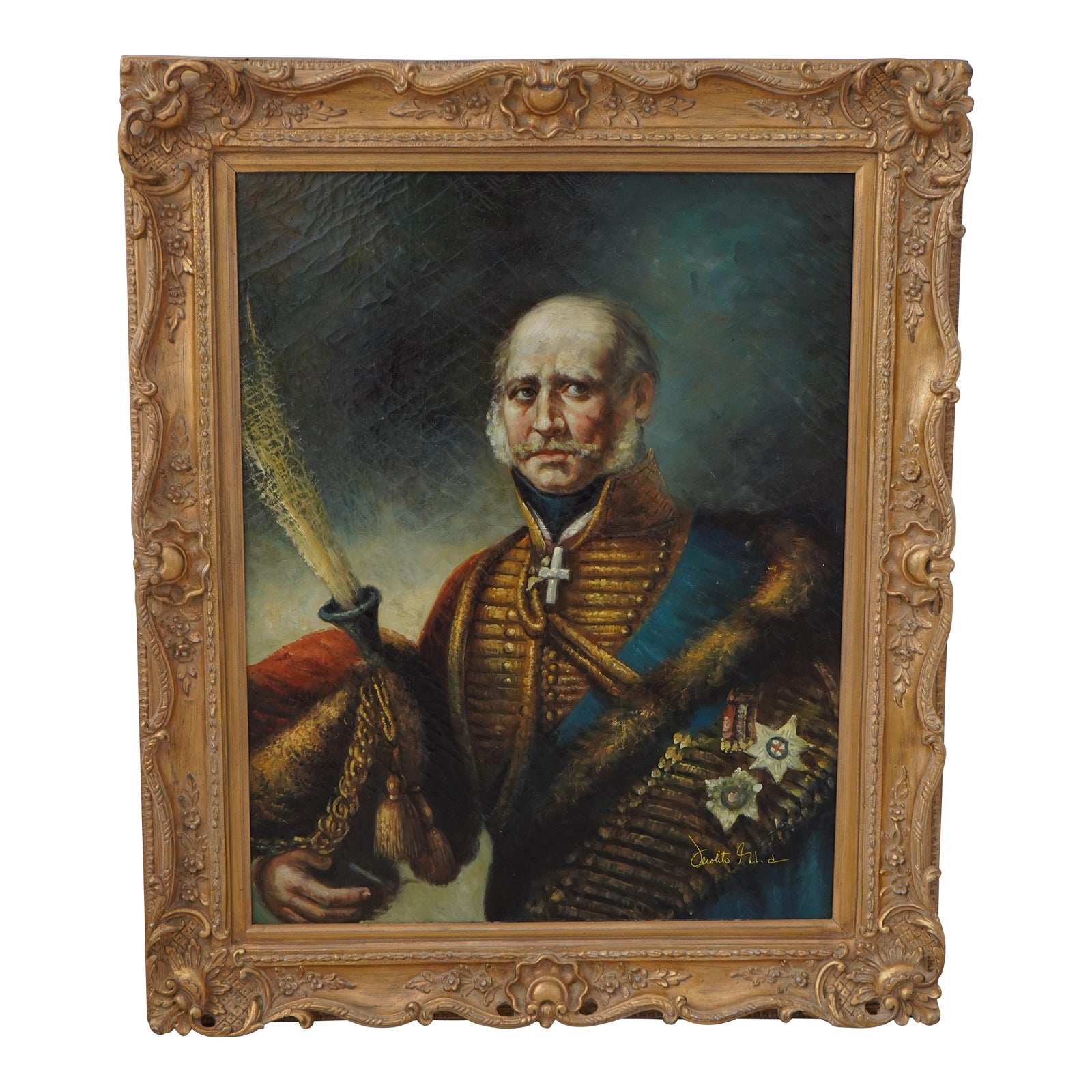 Vintage General Oil Painting on Canvas Framed Chairish