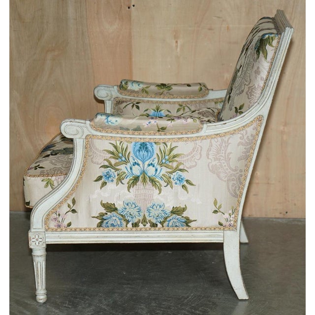 Antique French Charles-Emile Moinat Silk Floral Upholstered Armchairs, Set of 2 For Sale - Image 12 of 18