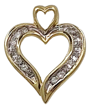 .12 CTW Diamond 10k Heart Pendant