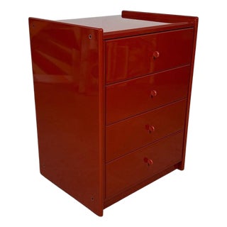 Vintage Dark Red Lacquered Chest of Drawers by Kazuhide Takahama for Gavina, Italy, 1960s For Sale