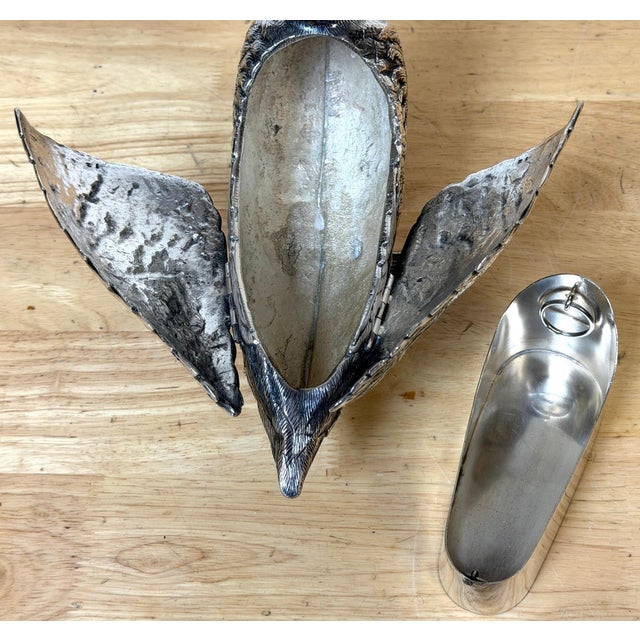 Articulated Silver-Plated Bronze Swan Box-/ Bonbonnière or Cache Pot For Sale - Image 14 of 18