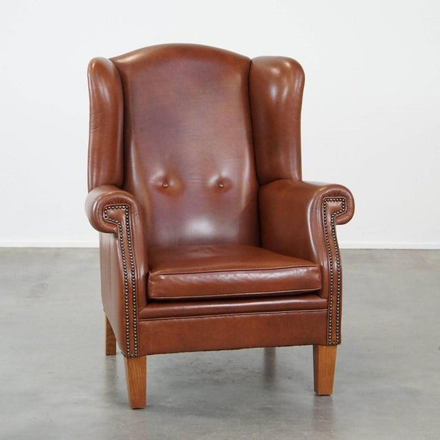 Sheep Leather Armchair For Sale - Image 13 of 13