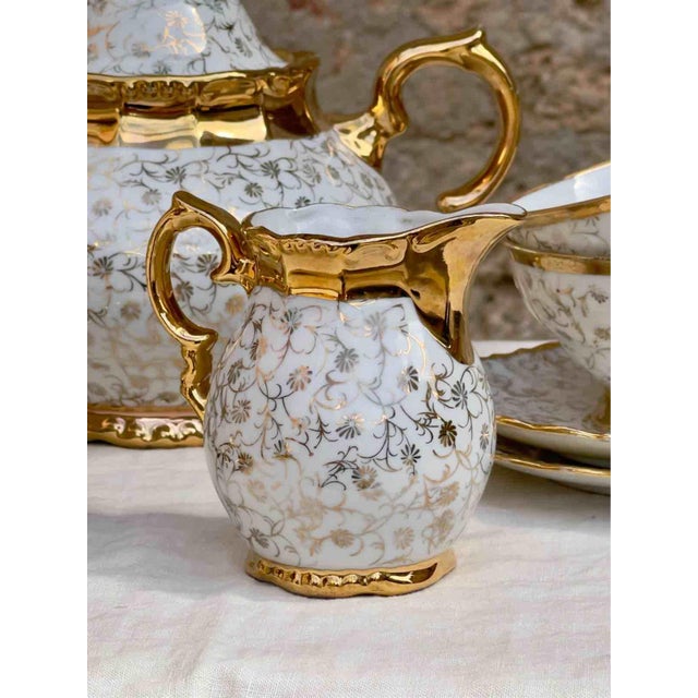 Mid-Century Porcelain Tea Set from Edelstein Bavaria, 1930s, Set of 10 For Sale - Image 6 of 12