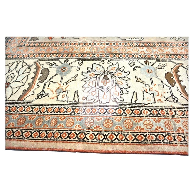 Antique Persian Tabriz Wool 10x13 Tan & Rust Handmade Area Rug #1142903 For Sale - Image 11 of 11