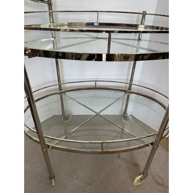Bar Cart, Chrome & Glass Two Tier Italy For Sale - Image 4 of 12
