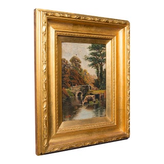 Antique River Landscape Painting, English School, Art, Oil on Canvas, Edwardian For Sale