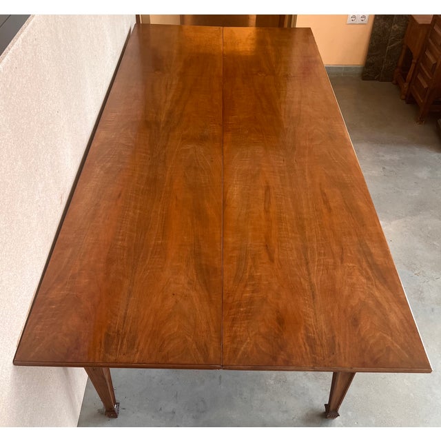 1920s French Louis XVI Style Carved Oak Convertible Console or Dining Table For Sale - Image 5 of 13