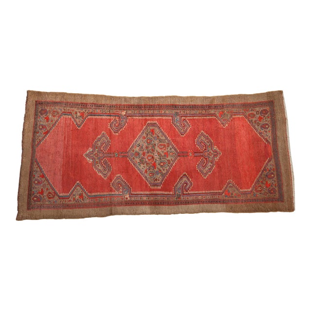 1920s Antique Persian Serab Camel Hair Multicolor Rug Runner For Sale
