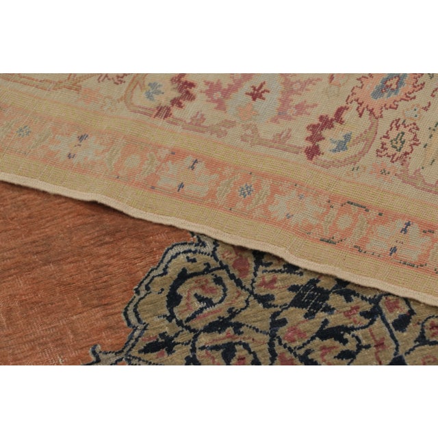 Antique Persian Tabriz in Pink with Geometric Medallion & Florals - Rug & Kilim For Sale In New York - Image 6 of 6