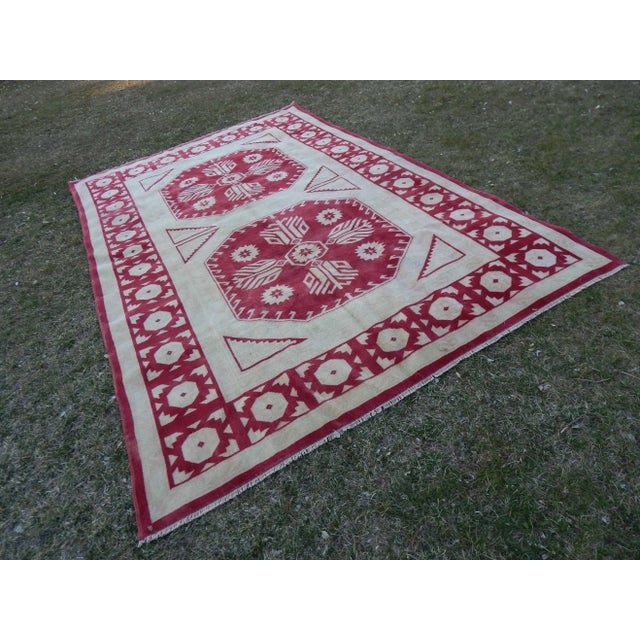 Turkish Vintage Turkish Kars Rug 6′6″ × 10′2″ For Sale - Image 3 of 13