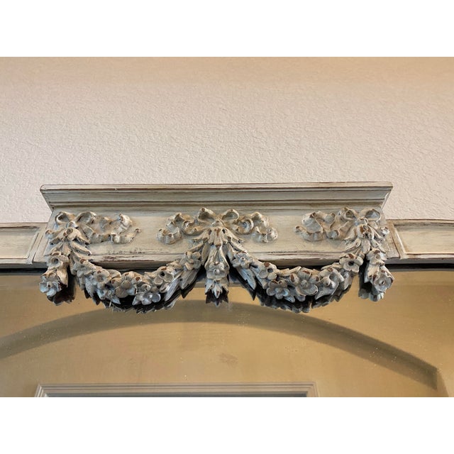 Glass French Antique Marble Top Wall Console Table With Mirror - 19th C For Sale - Image 7 of 11