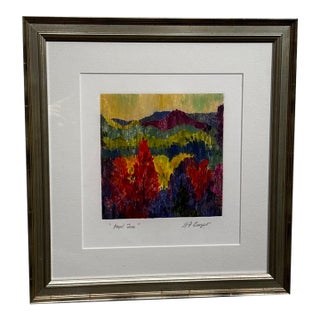 Signed m.k. Kemper “Angel Fire” Expressionist New Mexico Landscape, Framed For Sale