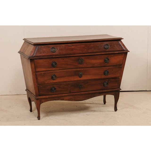 This uniquely designed Italian chest of drawers, from the late 18th-early 19th century, is perhaps one of the most...