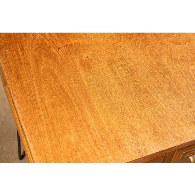 Brown Mid-Century Danish Six-Drawer Card Catalog on Hairpin Legs For Sale - Image 8 of 11