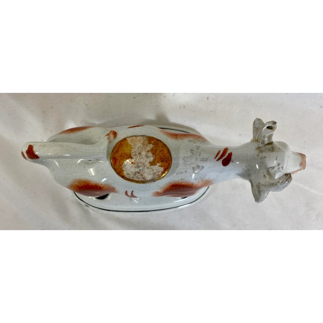 Antique Staffordshire Cow Milk Pitcher / Creamer From England - Circa 19th Century For Sale In Dallas - Image 6 of 12
