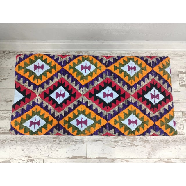 Handmade Kilim Rug Upholstered Piano Bench For Sale In Raleigh - Image 6 of 10
