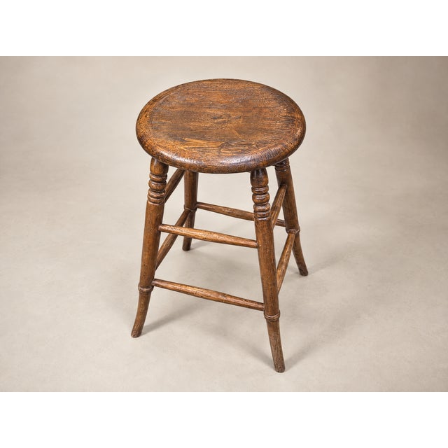 American Pair Turned Wood Shaker-Style Stools For Sale - Image 3 of 5