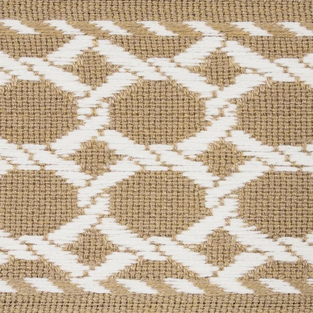 Contemporary Sample - Schumacher Lattice Tape in Sand For Sale - Image 3 of 4