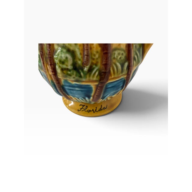 Vintage Florida Souvenir Palm Tree Pitcher For Sale - Image 4 of 8
