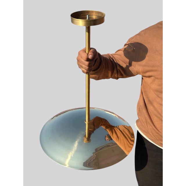 2020s Brass Pendant Light Fixture For Sale - Image 5 of 5