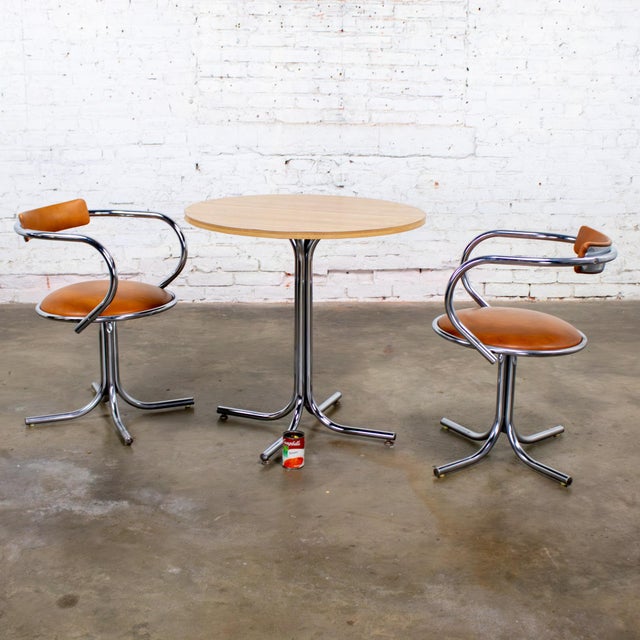 Mid to Late 20th Century Art Deco Streamline Moderne Dining Set With Round Table & 2 Chairs by Sutton Bridge For Sale - Image 18 of 18