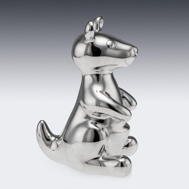 Early 21st Century Novelty 21st Century English Silver Kangaroo Money Box by Asprey c.2021 For Sale - Image 5 of 17
