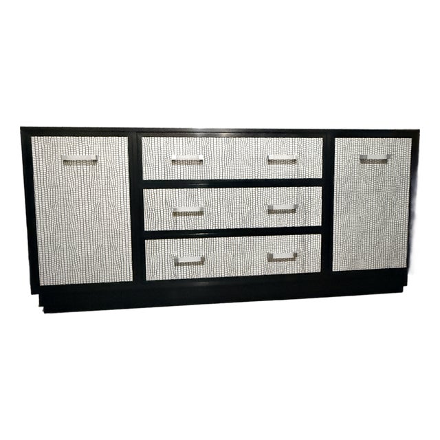 Kindel Embossed Leather Credenza For Sale