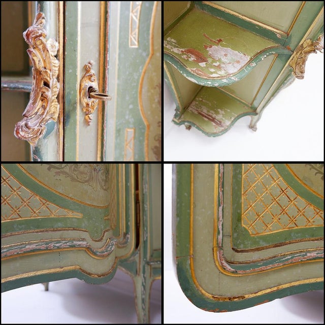 Venetian Baroque Curved Cabinet with Pastoral Scene, 1900 For Sale - Image 15 of 16