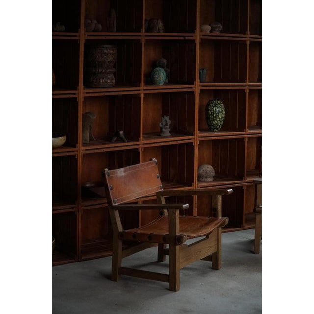 Mid 20th Century Spanish Brutalist Armchairs in Wood & Leather, 1960s, Set of 2 For Sale - Image 6 of 18