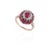 Art Deco 2.76 Carat Natural Ruby Cluster Ring in 14k Solid Rose Gold Size 7 For Sale - Image 3 of 6