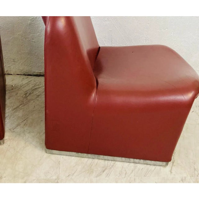 Giancarlo Piretti Giancarlo Piretti for Castelli Sculptural Chairs in Leather , a Pair For Sale - Image 4 of 13