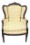 French Style Carved Mahogany Wing Chair For Sale