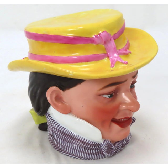 Canary Yellow Antique Victorian French Paris Porcelain Figurative Dandy Charactor Humidor - Tobacco Jar For Sale - Image 8 of 13