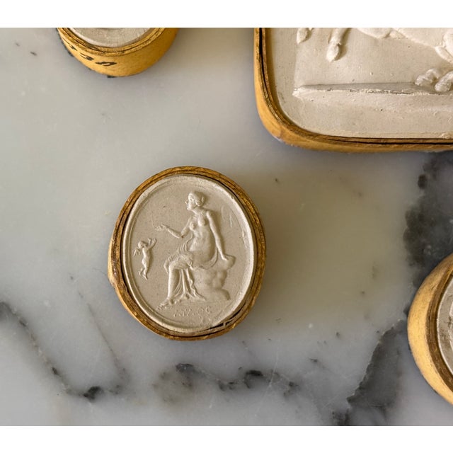 Metal Antique Italian Grand Tour Plaster Intaglios - Set of 5 (Group #9) For Sale - Image 7 of 10