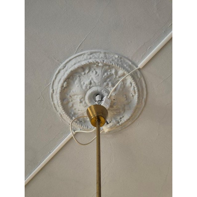 Scandinavian Modern Chandelier in Brass and Grey Glass by Holger Johansson, 1970s For Sale - Image 12 of 17