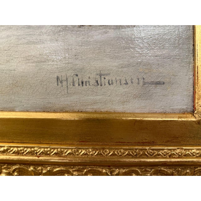 Traditional Nils Hans Christiansen Winter Landscape Painting. Denmark, Early 20th Century. For Sale - Image 3 of 16