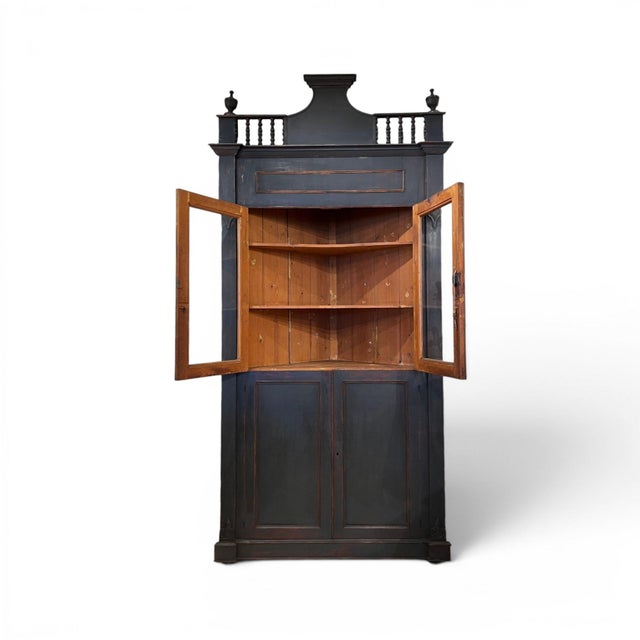 Italian 18th Century Italian Ebonized Corner Cabinet For Sale - Image 3 of 6