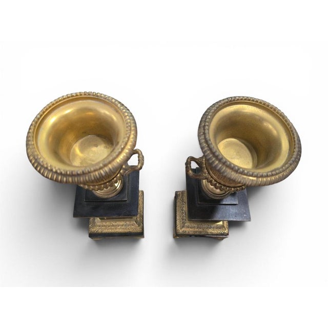Late 19th Century Antique Gilt and Patinated Bronze Vases, 1880, Set of 2 For Sale - Image 5 of 11