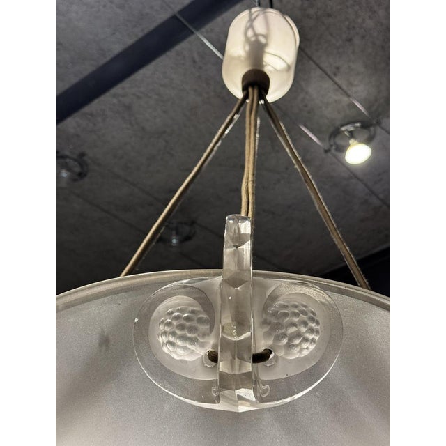 White Ronces Chandelier by R. Lalique, 1926 For Sale - Image 8 of 10