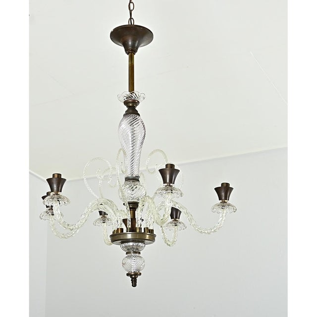 Vintage Italian Murano Glass Chandelier For Sale - Image 9 of 16