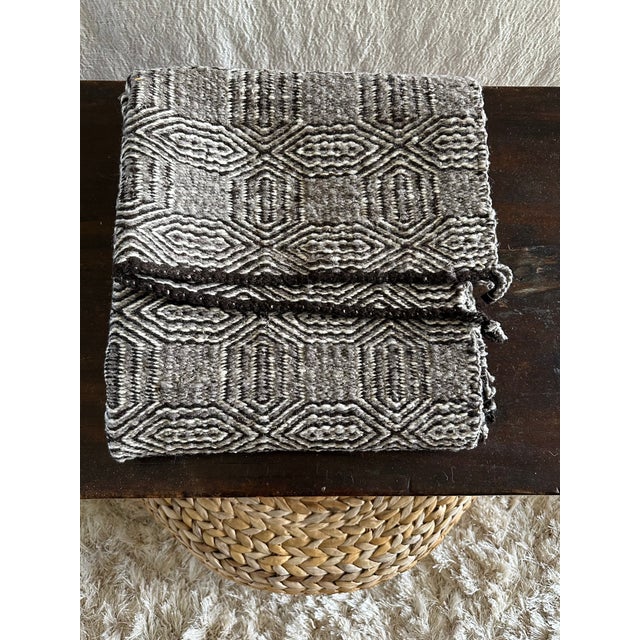 Hermès Vintage Handwoven Navajo Double Saddle Blanket - Stripe Ingrain Twill-Weave For Sale - Image 4 of 18