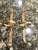 Metal Vintage, Brass and Blown Glass, Hurricane Wall Sconces, With Smoke Bells, by Chapman - Pair For Sale - Image 7 of 12