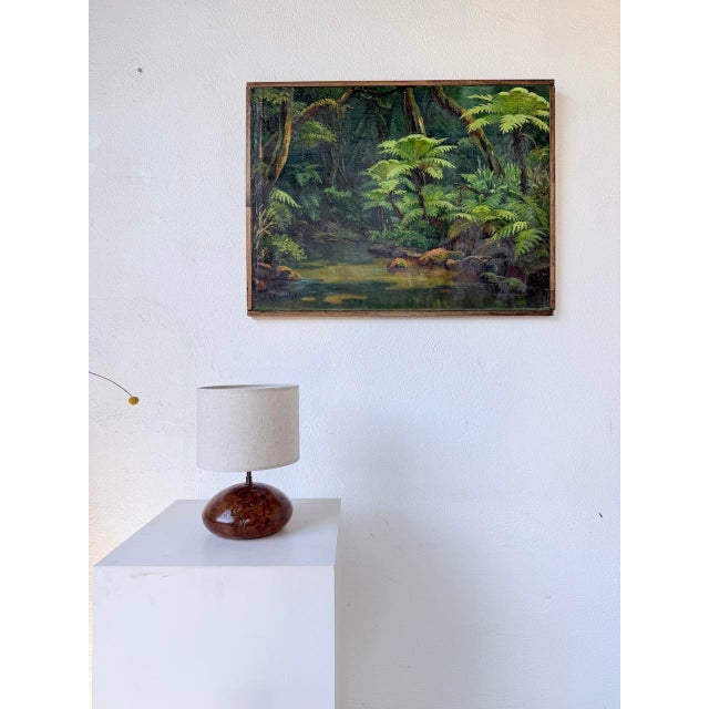 Brutalist Olive Wood Table Lamp, 1970s For Sale - Image 6 of 18