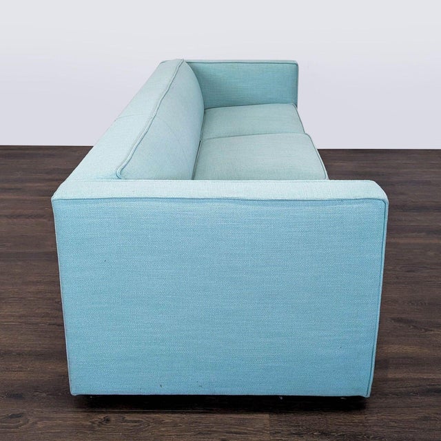 CB2 Cb2 Club 101” Modern 3-Seat Light Blue Sofa For Sale - Image 4 of 7