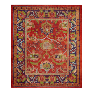 Extraordinary Rose-Pink Antique Donegal Arts-Crafts Rug Designed by Gavin Morton