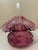1980s Fenton Art Glass Country Cranberry Purple Basket With Grapes and Leaves For Sale - Image 12 of 12
