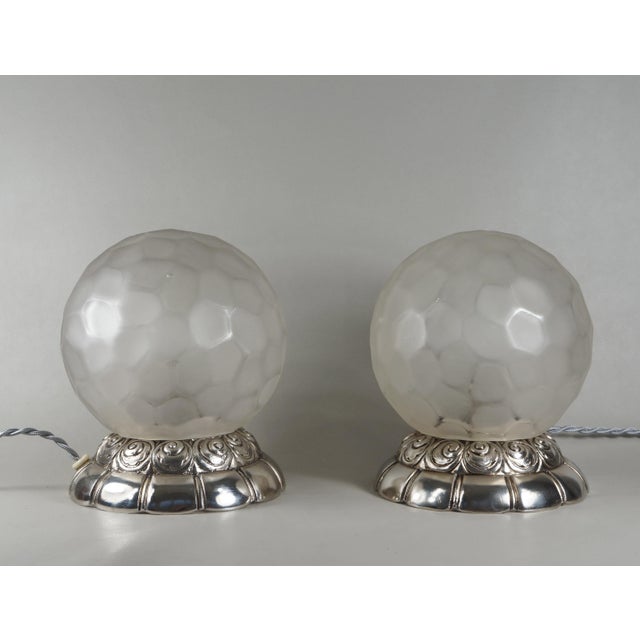 Gênet et Michon French Art Deco Table Lamp by Genet Et Michon 1930 France - A Pair For Sale - Image 4 of 9