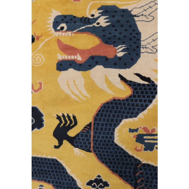 Traditional Antique Chinese Ningxia Pillar Runner With Imperial Dragon Motif - Rug & Kilim For Sale - Image 3 of 9